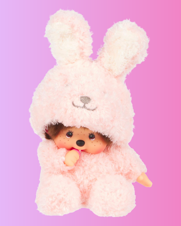 Monchhichi Sitting Fluffy Bunny Doll Plush - El Cholo's Kid
