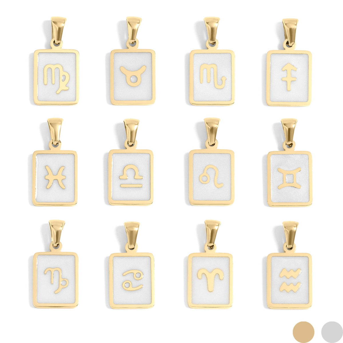 18K Gold PVD Zodiac Card Pendants: Gold / Sagittarius
