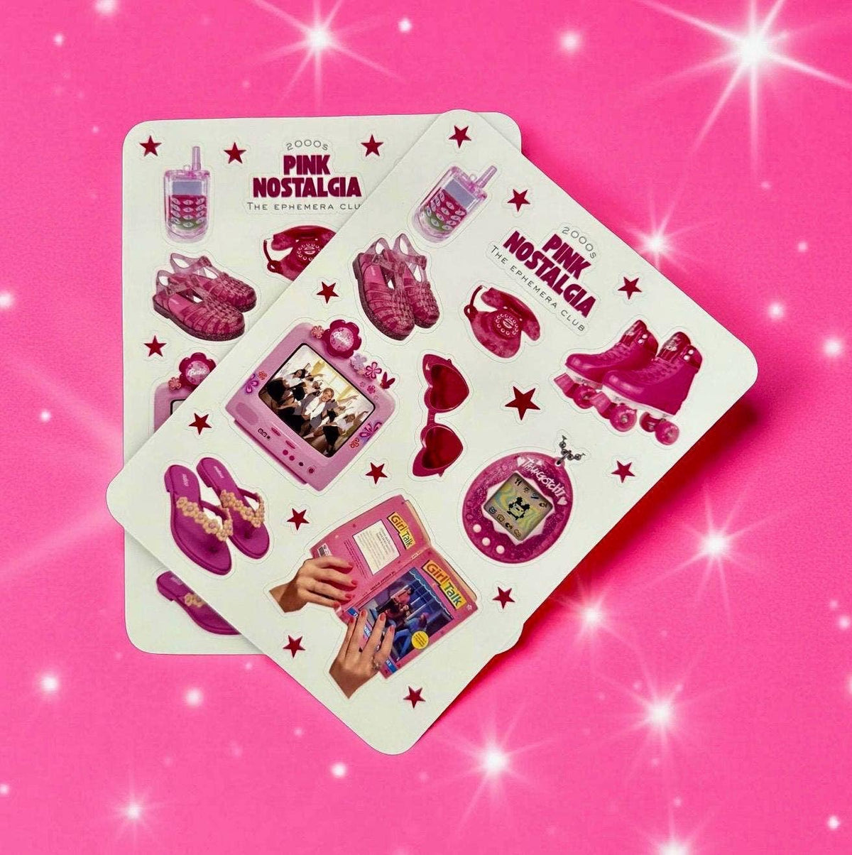 Pink Nostalgia Y2K Sticker Sheet