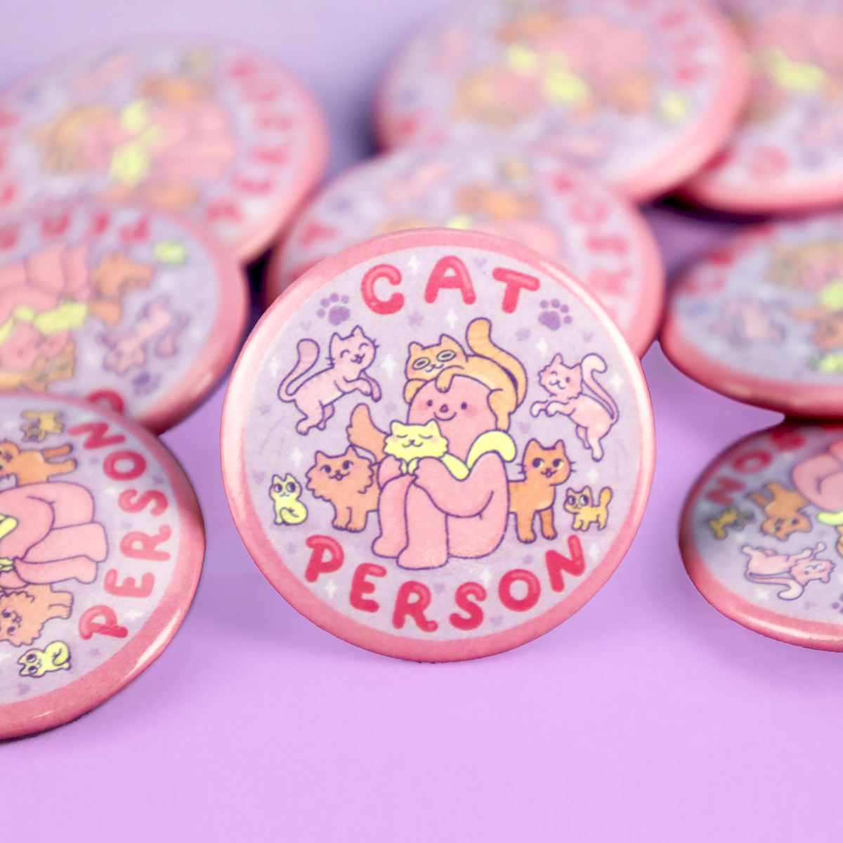 Cat Person | Cats | Kitten | Pet Parent | Pinback Button