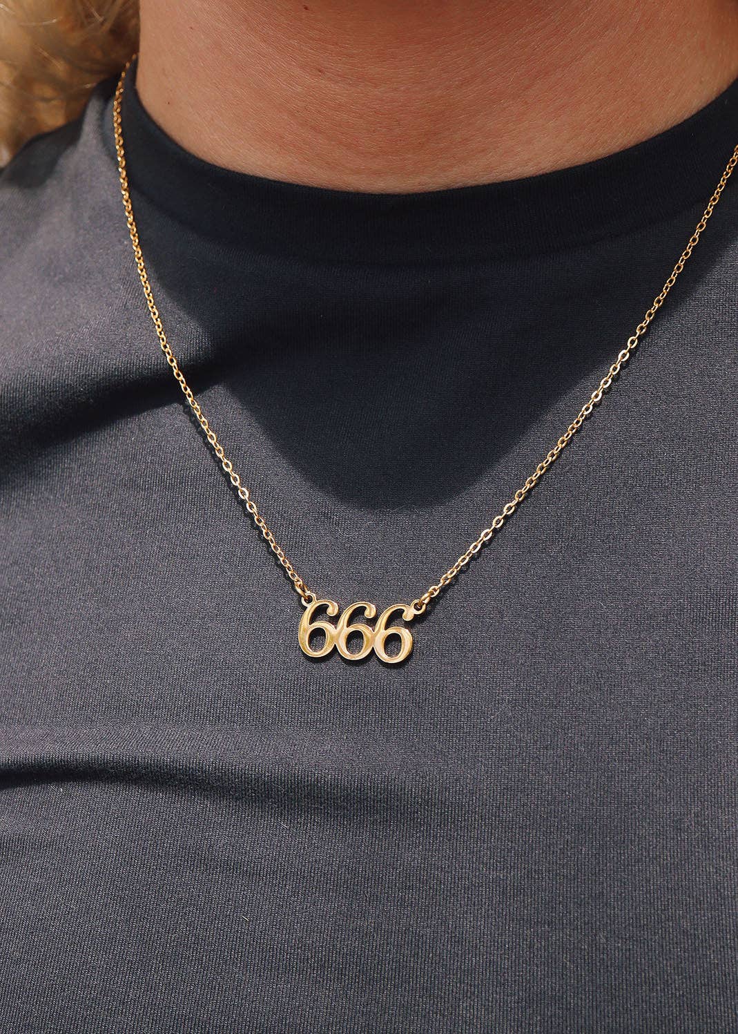 18K Gold PVD Stainless Steel Angel Number Necklace: Gold / 888