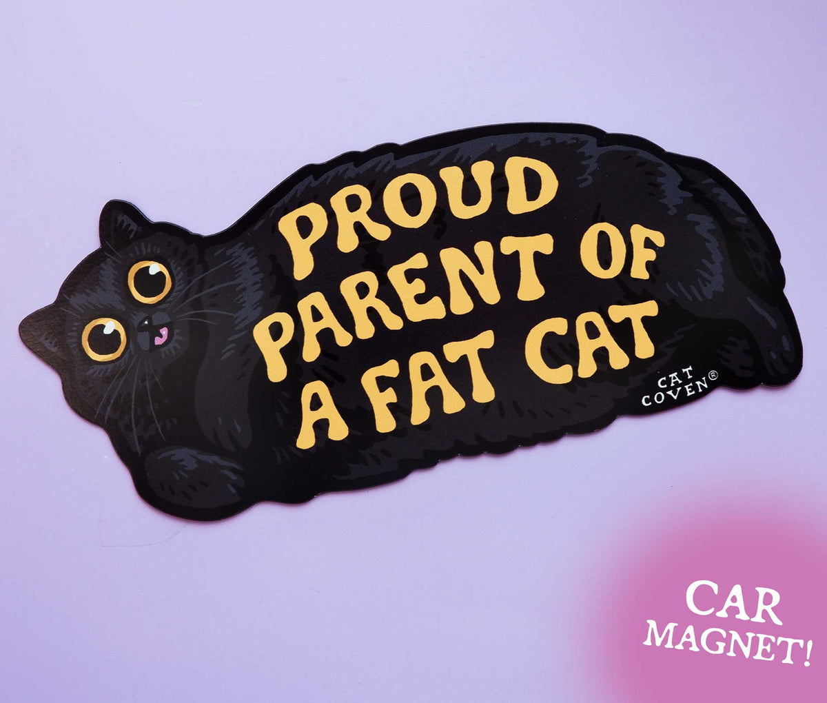 Fat Cat (Black) - Car Magnet