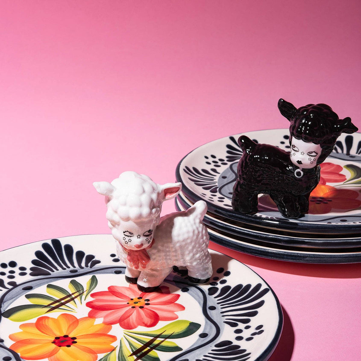 Little Lambs Ceramic Salt &amp; Pepper Shakers