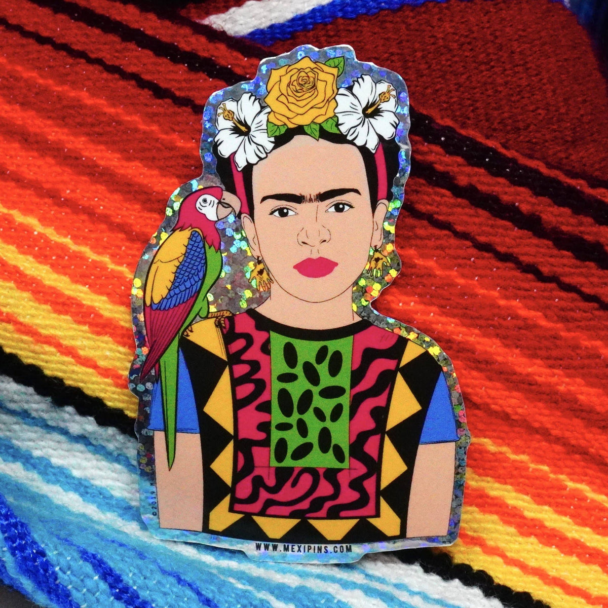 Frida Parrot 3&quot; Sticker