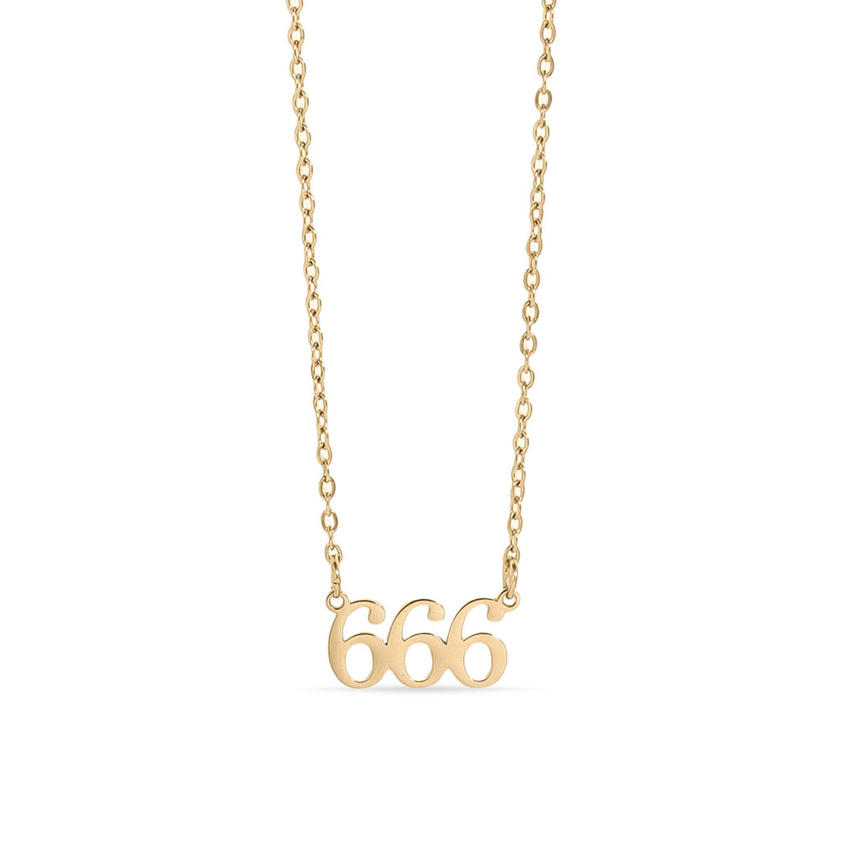 18K Gold PVD Stainless Steel Angel Number Necklace: Gold / 777