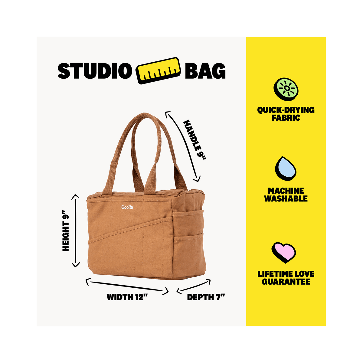 Soolla Studio Bag, Cinnamon, Pottery Tool Bag: Cinnamon