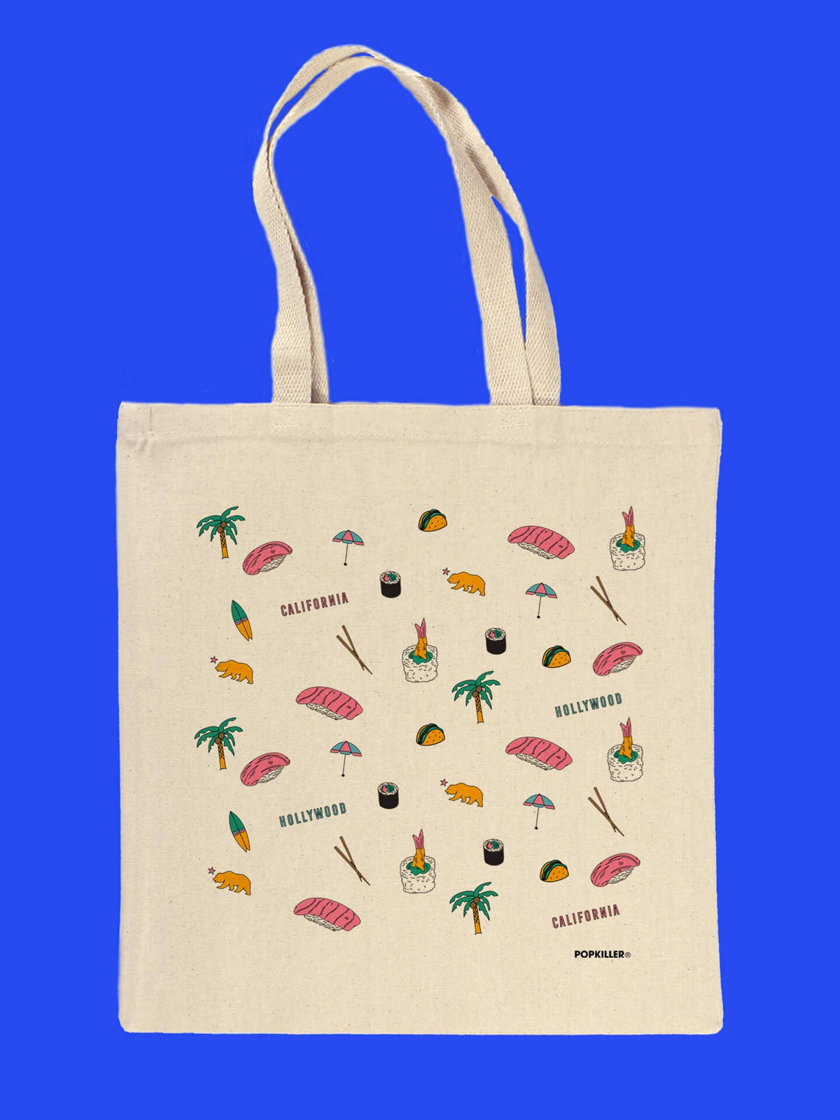 Pop Sushi and Tacos Tote Bag: Natural