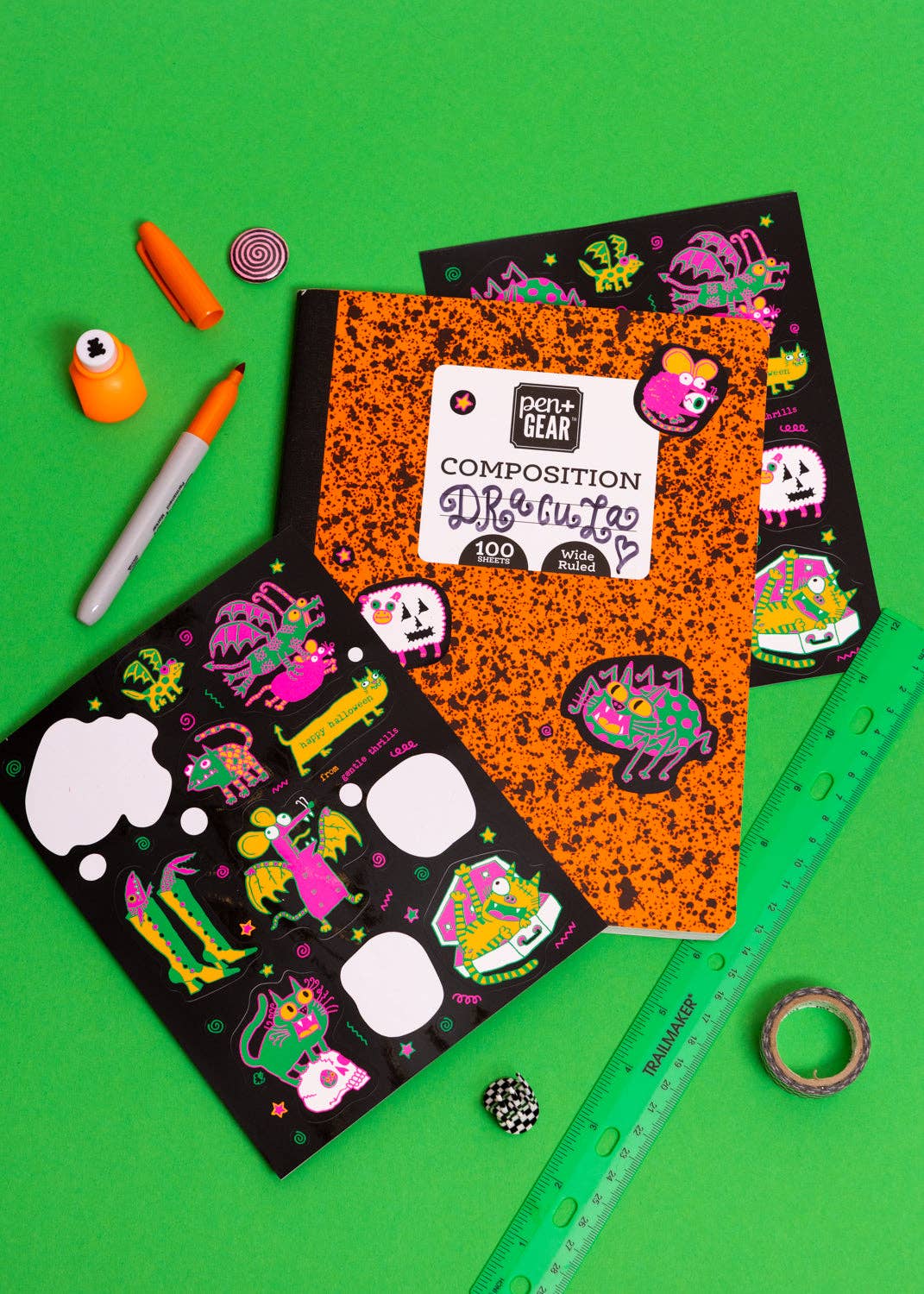 Spooky scary sticker sheet