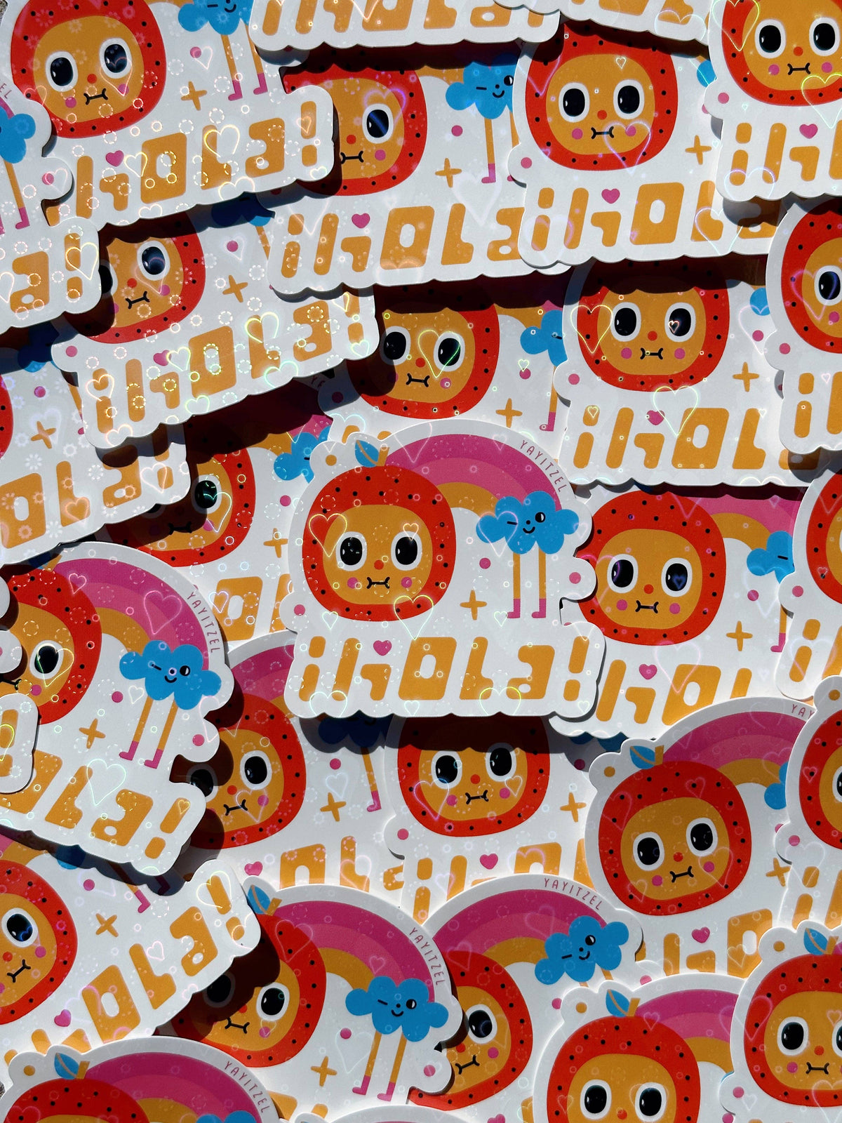 Hola Holographic Sticker