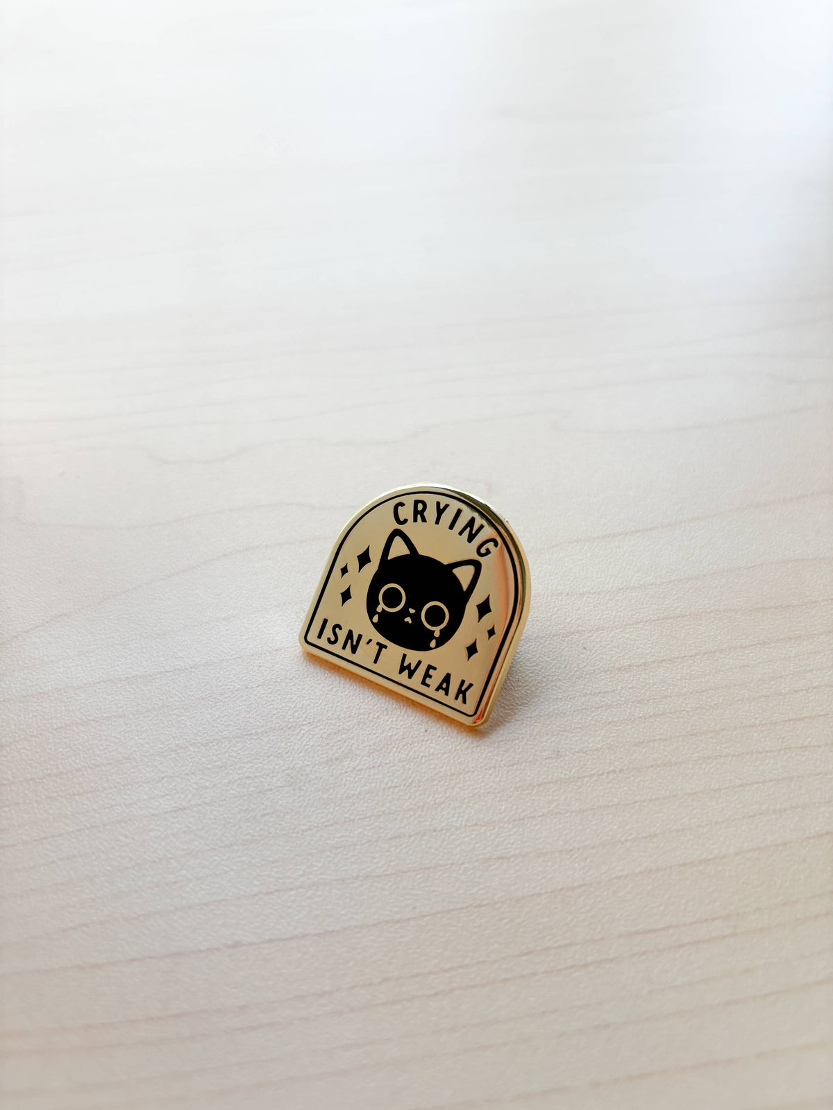 Crying Cat Enamel Pin