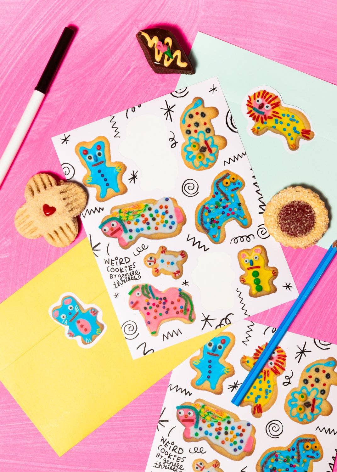 Weird cookies sticker sheet