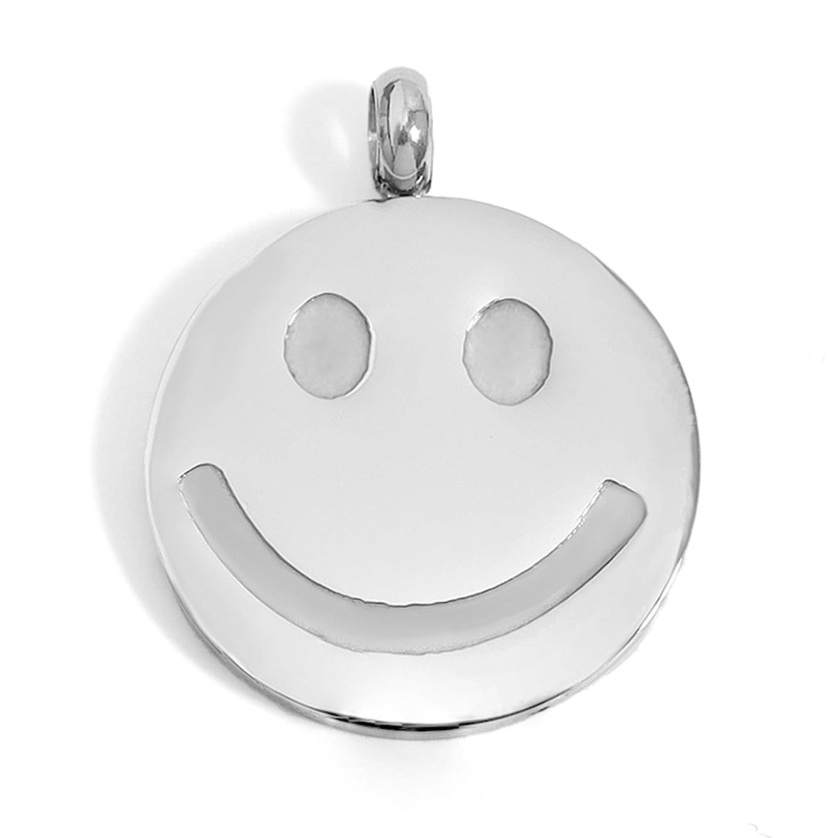 18K Gold PVD Stainless Steel Smiley Face Charm: Stainless