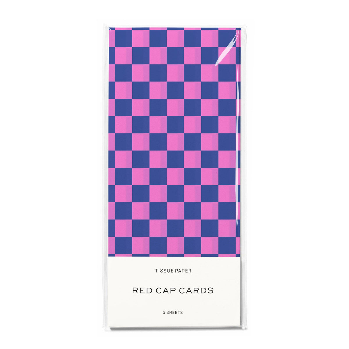 Blue and Pink Checkers tissue paper: 5 Sheets