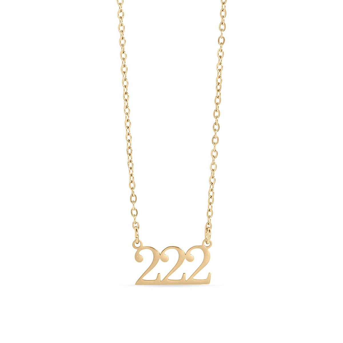 18K Gold PVD Stainless Steel Angel Number Necklace: Gold / 888