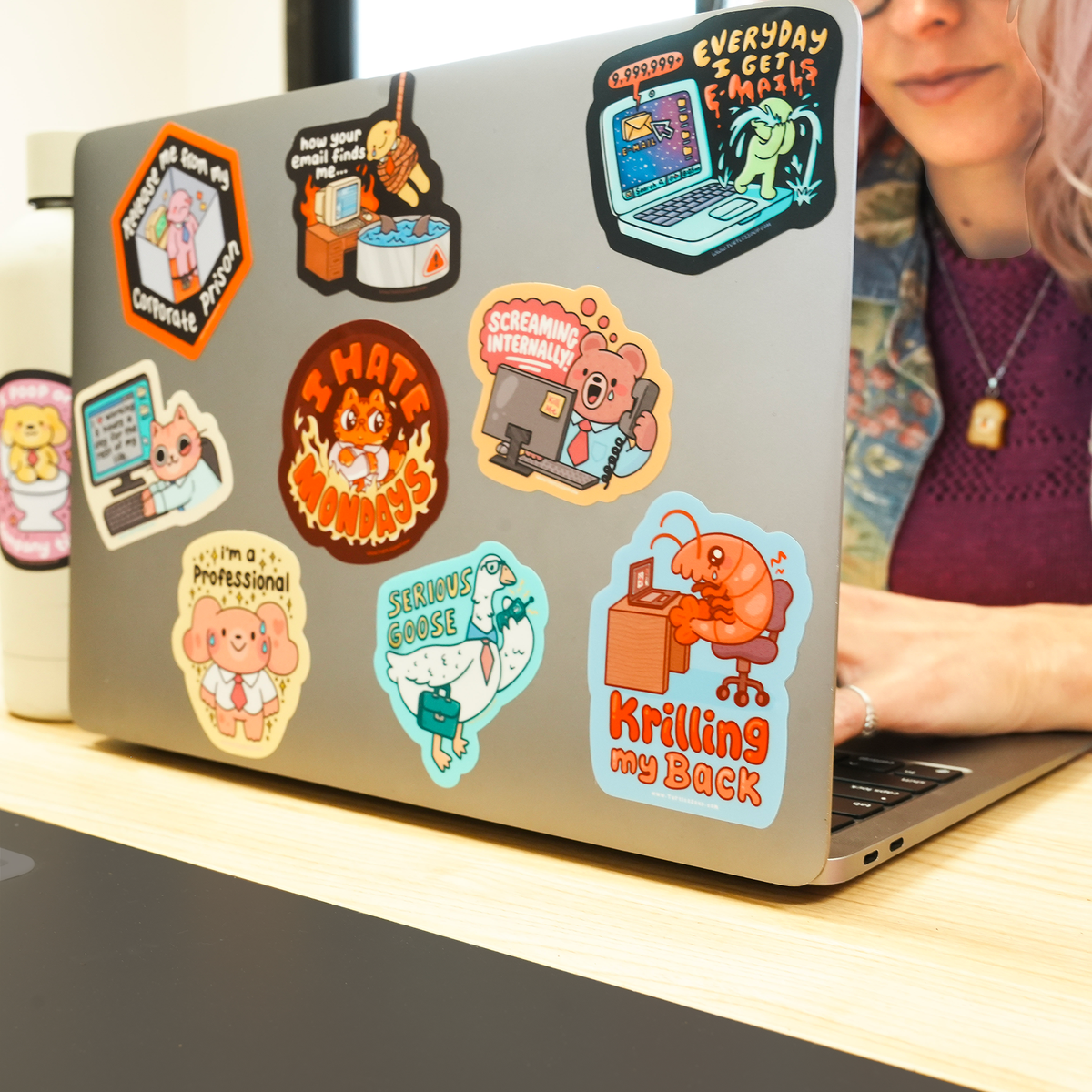 Screaming Internally | Office Job | Funny | Vinyl Sticker