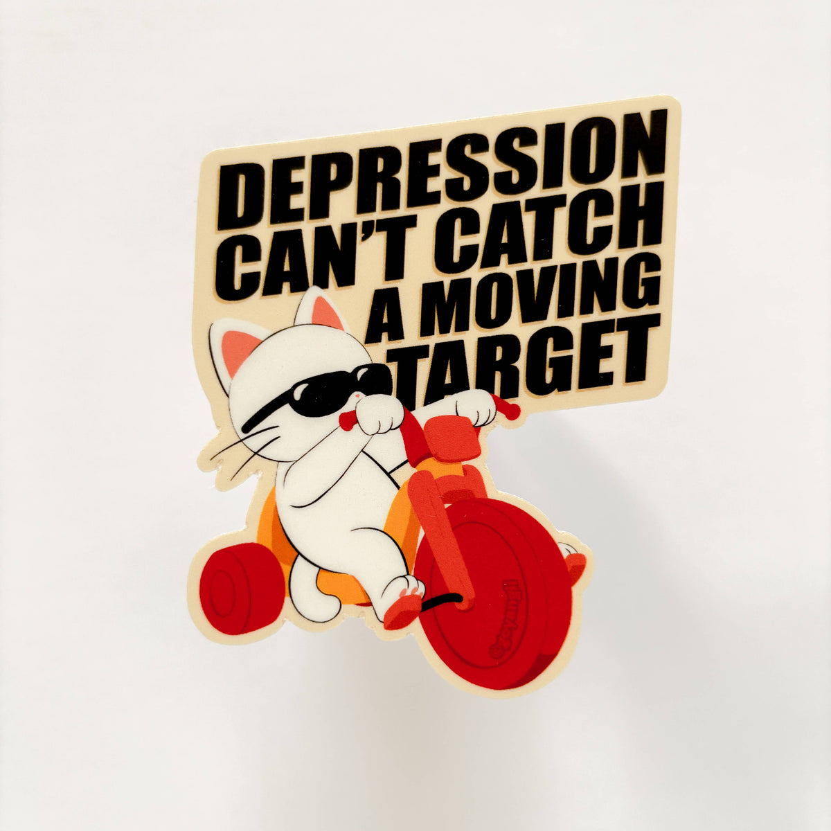 Depression Cat Waterproof Vinyl Sticker