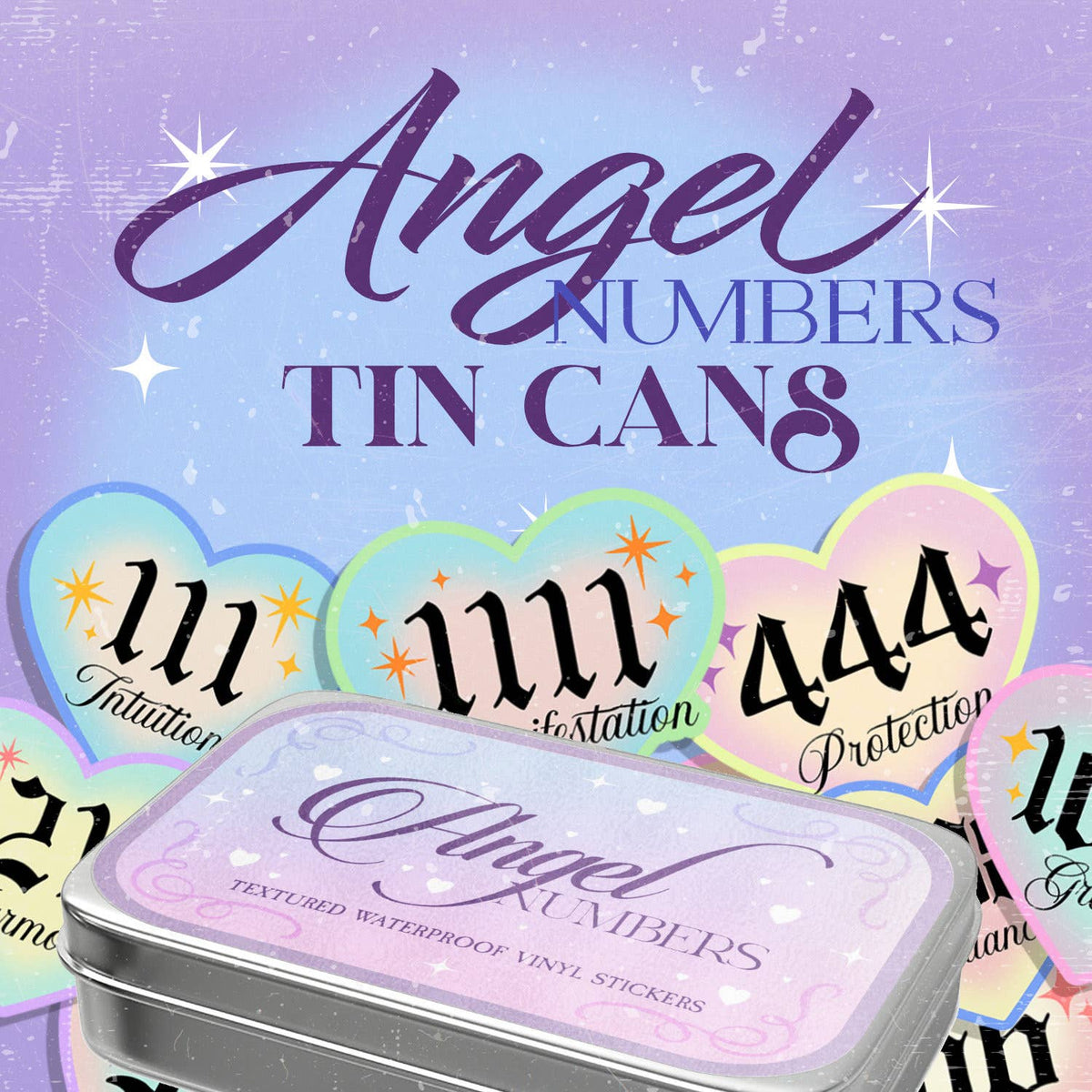 Angels Numbers Stickers Tin Can