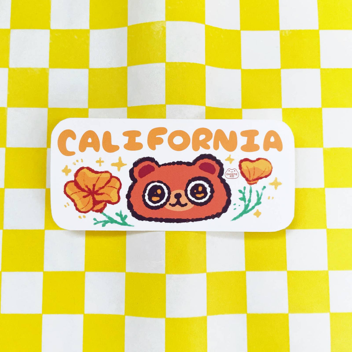 California State Bear Poppy Tourist | Vinyl Sticker