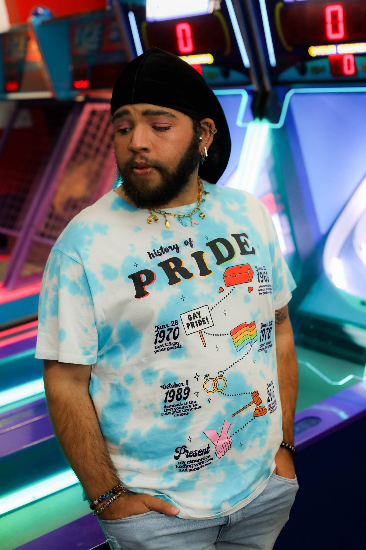 History Of Pride Tie Dye Shirt: Large