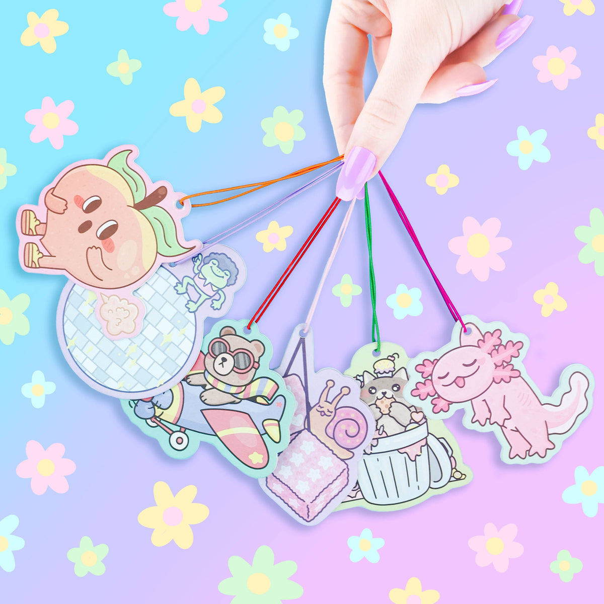 Dangling Axolotl, Car Decor, Cute, Diffuser, Air Freshener