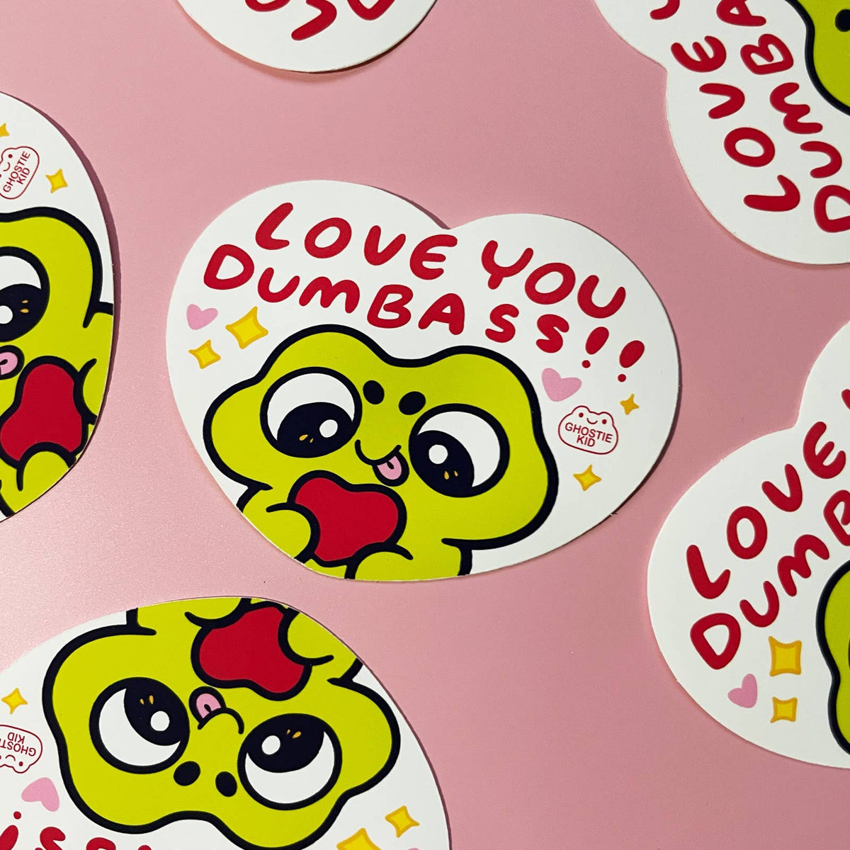 I Love You Dumb@$$ Heart Frog Funny| Vinyl Sticker