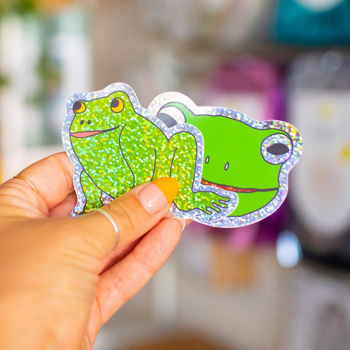 Glitter Froggy Face Sticker