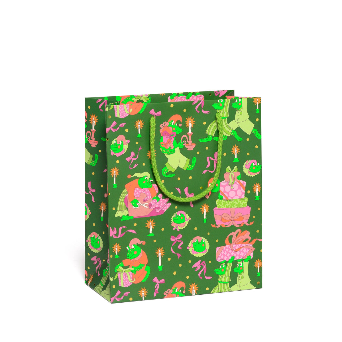 Frog Christmas medium gift bag: Single