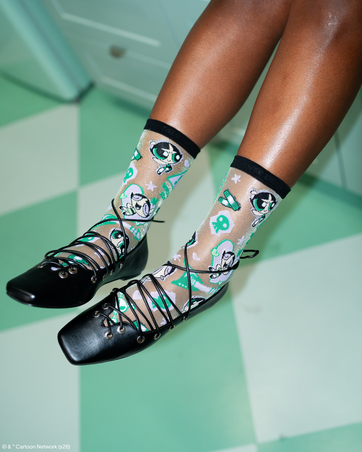 The Powerpuff Girls™ Buttercup Shimmer Sheer Crew Sock