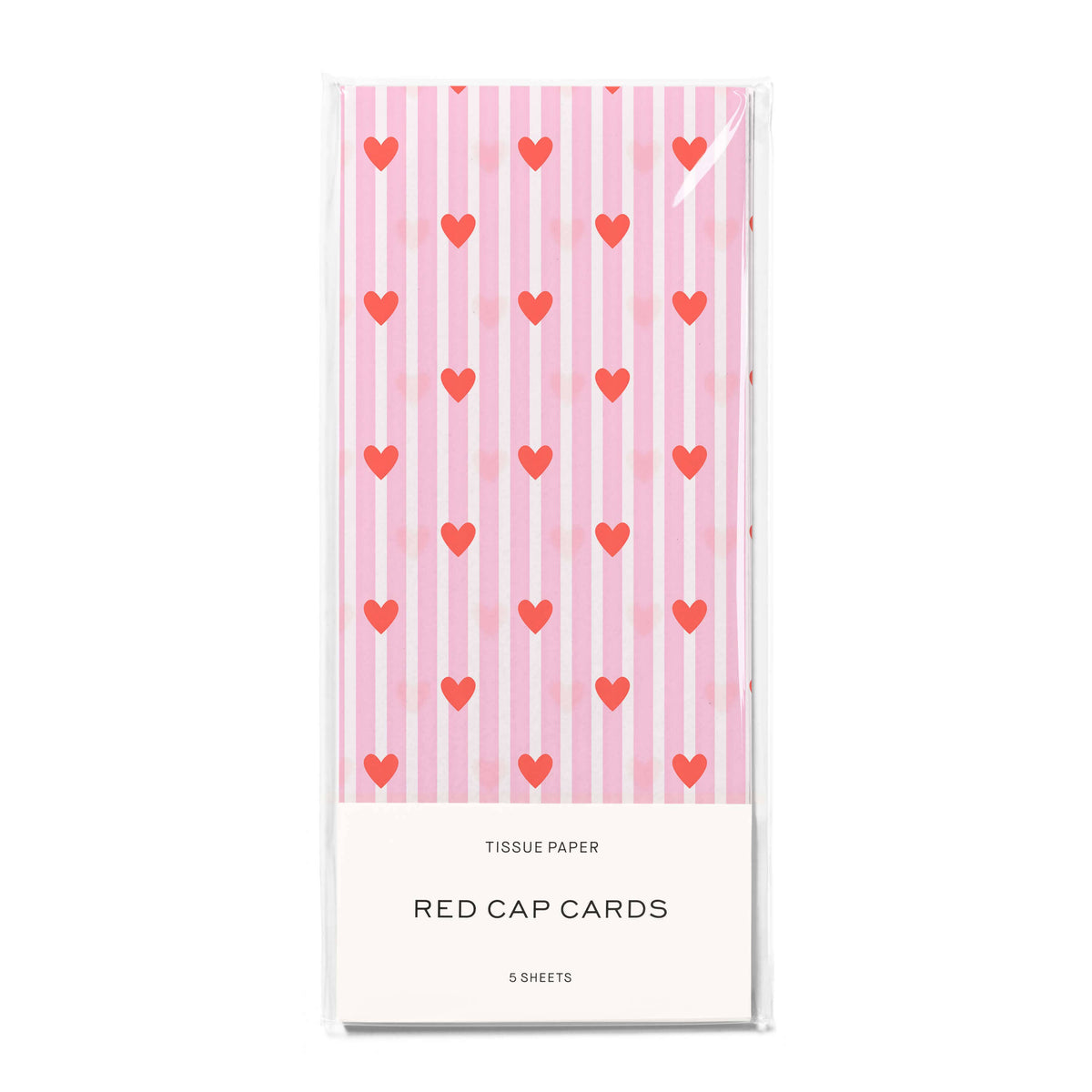 Red and Pink Hearts tissue paper: 5 Sheets