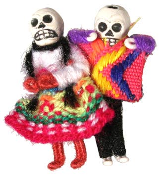 Skeleton Cholita Pin, Peru: 3.5x3cm