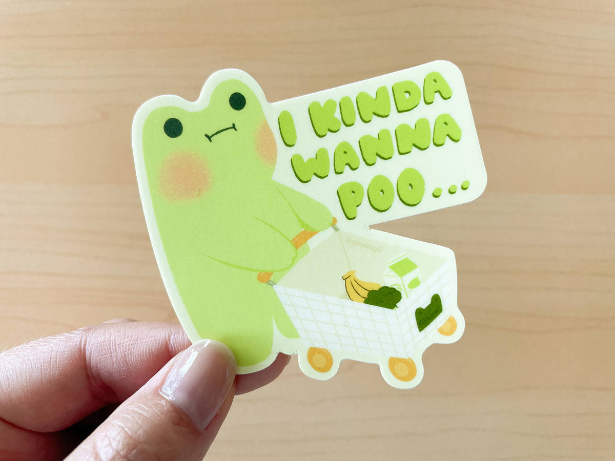 Poo Frog Waterproof Vinyl Sticker