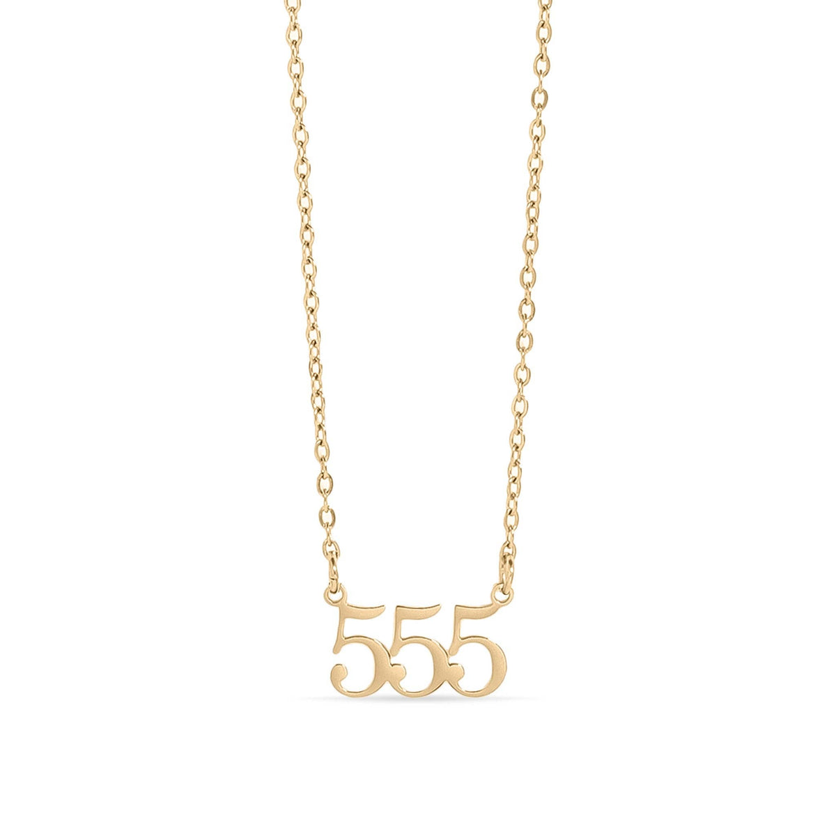 18K Gold PVD Stainless Steel Angel Number Necklace: Gold / 888