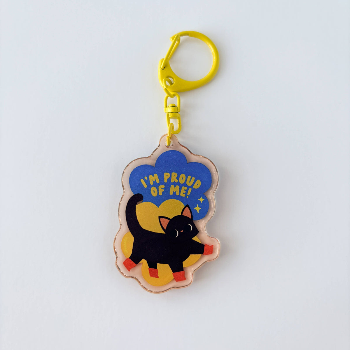 Proud of Me Glitter Acrylic Keychain