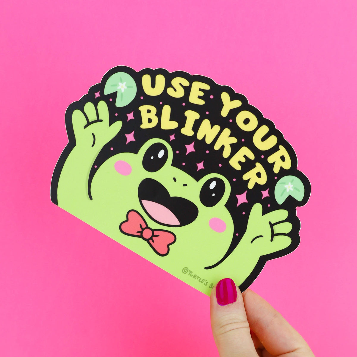 Use Your Blinker Frog Peek-A-Boo Car Vinyl Sticker