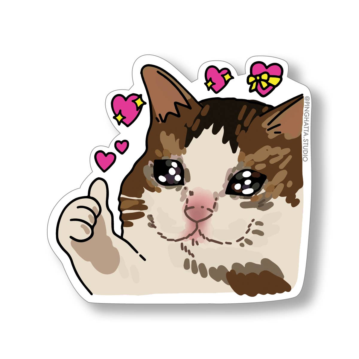Cat Meme Die-Cut Stickers: Crying Cat