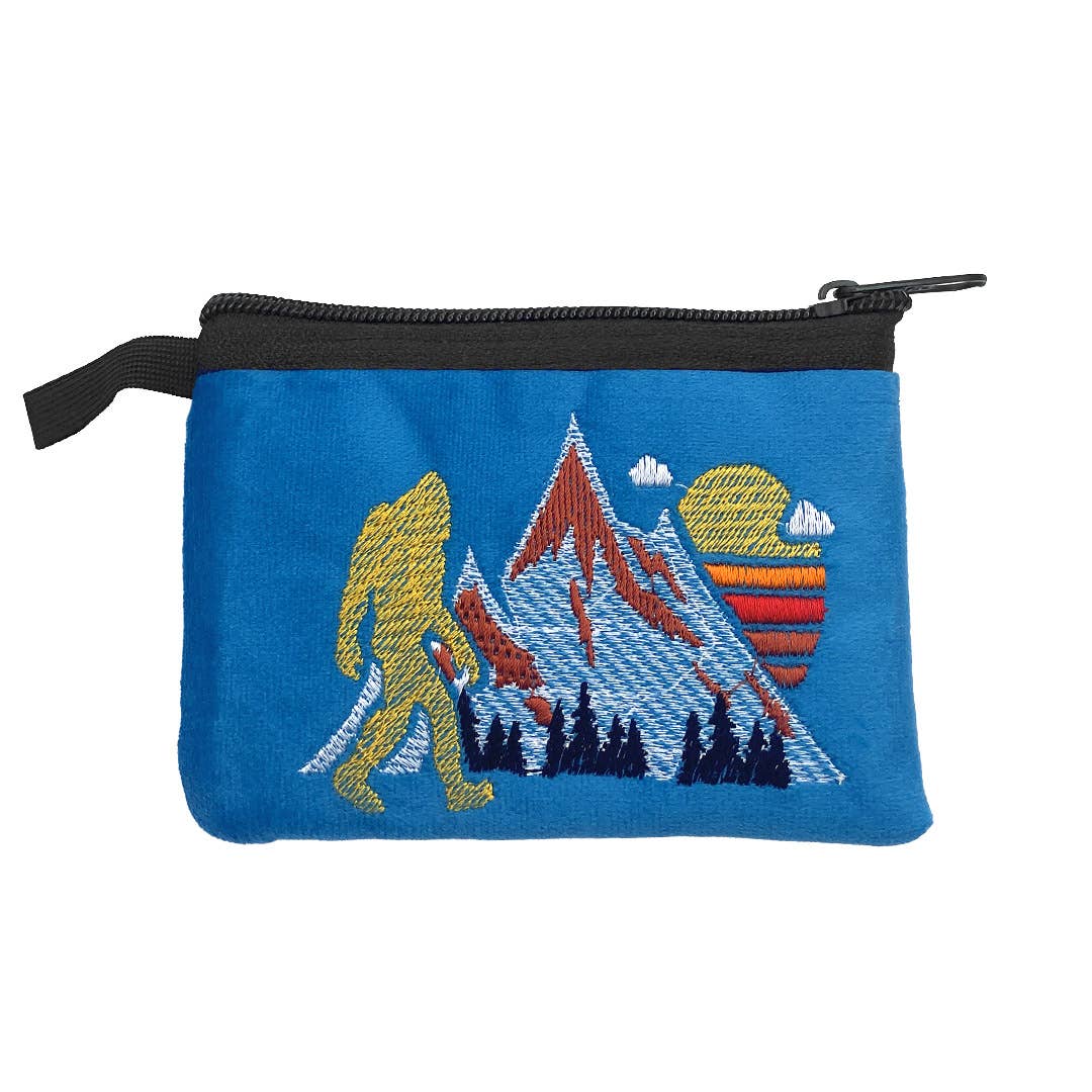 Embroidered Bigfoot Wildlife Nature Coin Purse Pouch