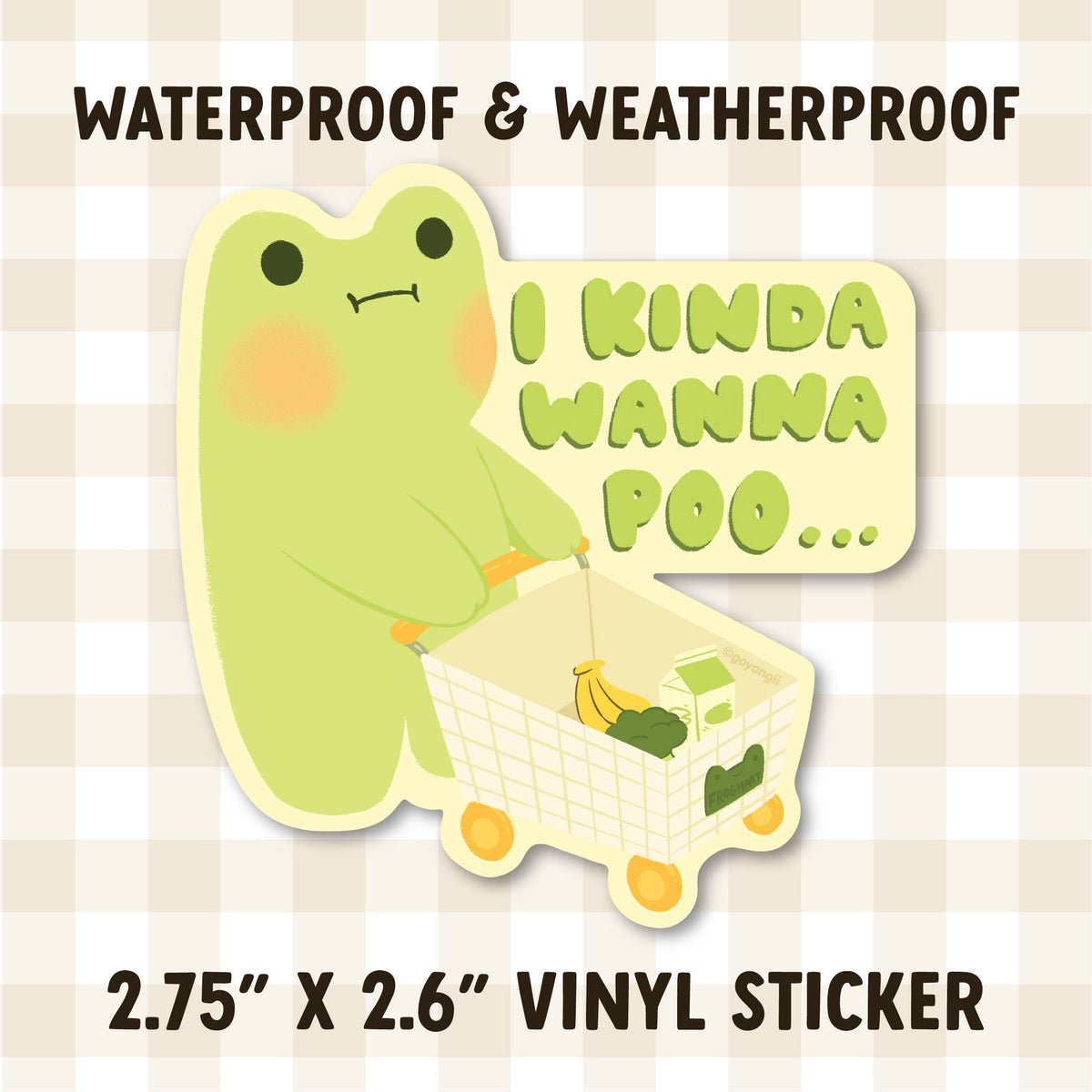 Poo Frog Waterproof Vinyl Sticker