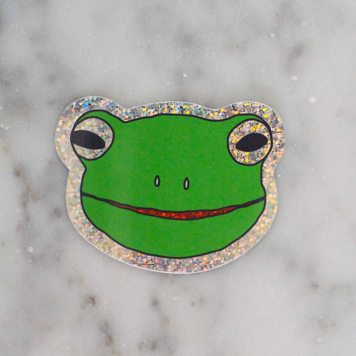 Glitter Froggy Face Sticker