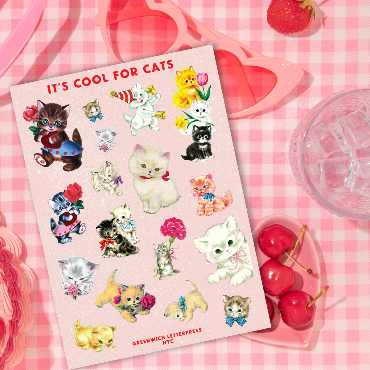 Cool For Cats Sticker Sheet – Cute & Retro Die-Cut Stickers