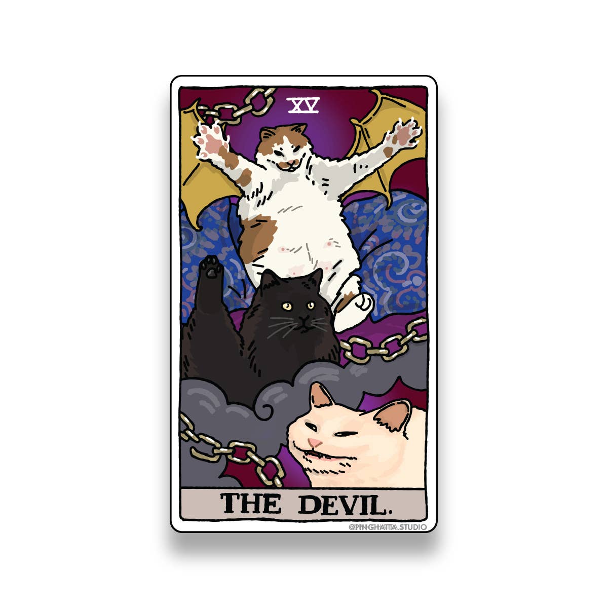 Tarot Cat Meme Die-cut Stickers: Judgement