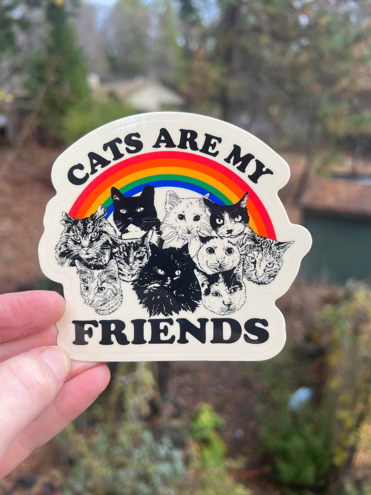 Cats Are My Friends STICKER 3 Inch