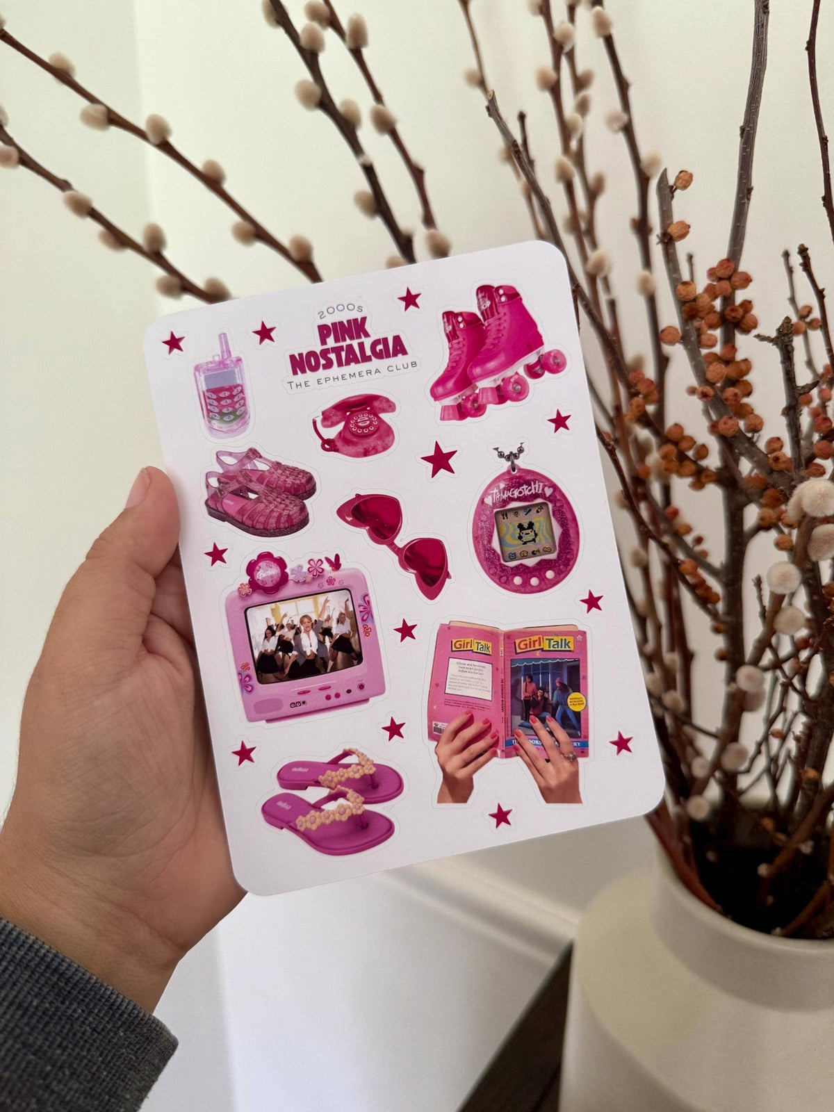 Pink Nostalgia Y2K Sticker Sheet
