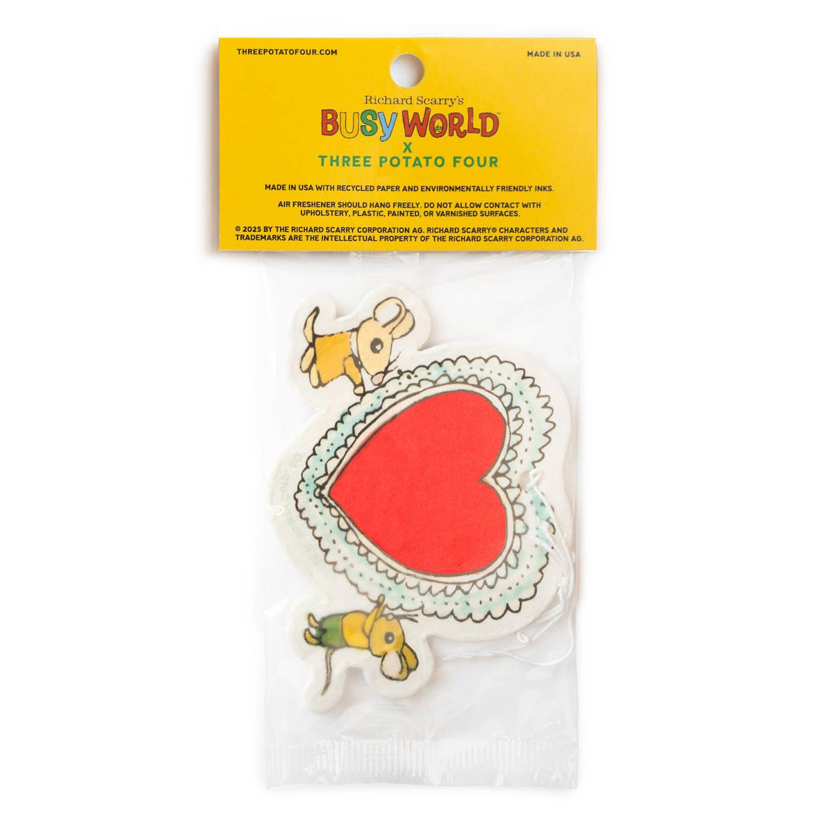 3P4 x Richard Scarry® Valentine - Mice Heart Air Freshener