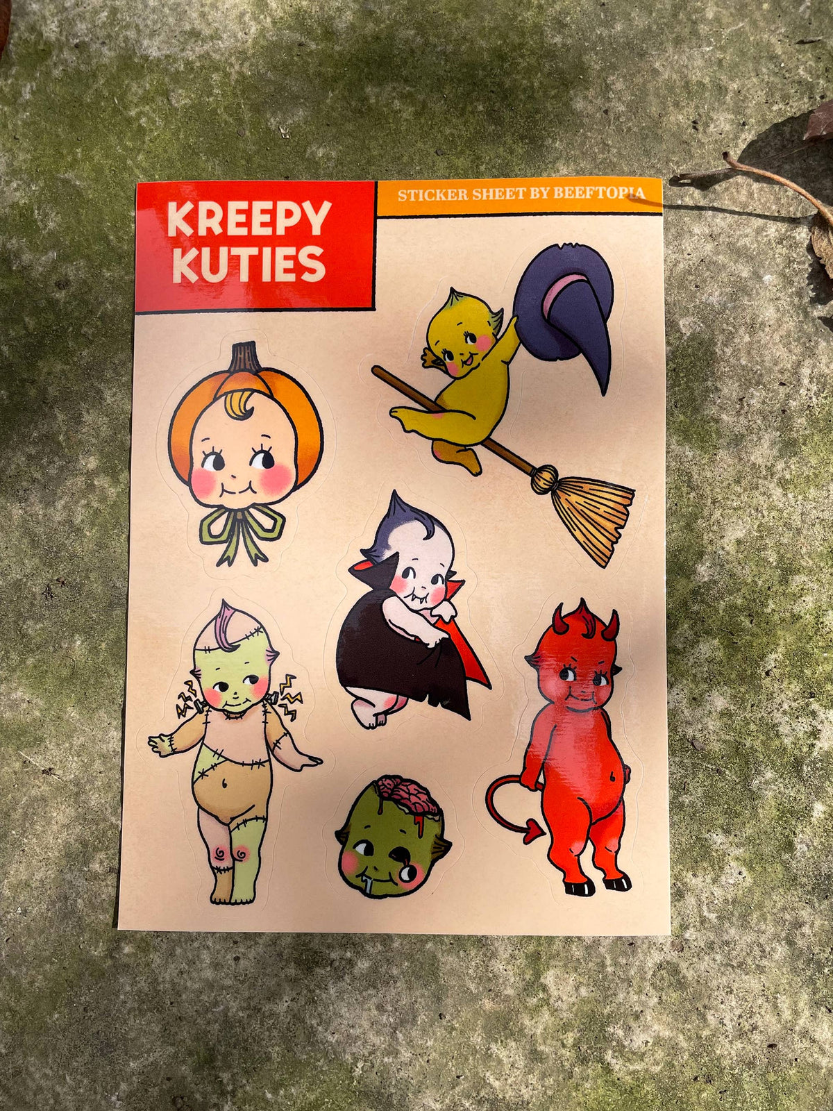 Kreepy Kuties Kewpie Inspired Waterproof Vinyl Sticker Sheet