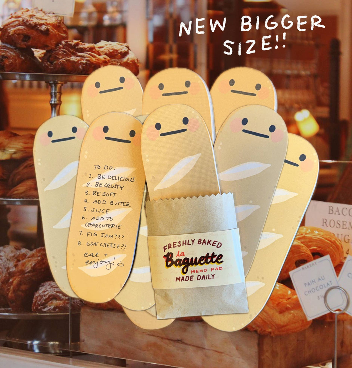 BAGUETTE memo pad :0 yum