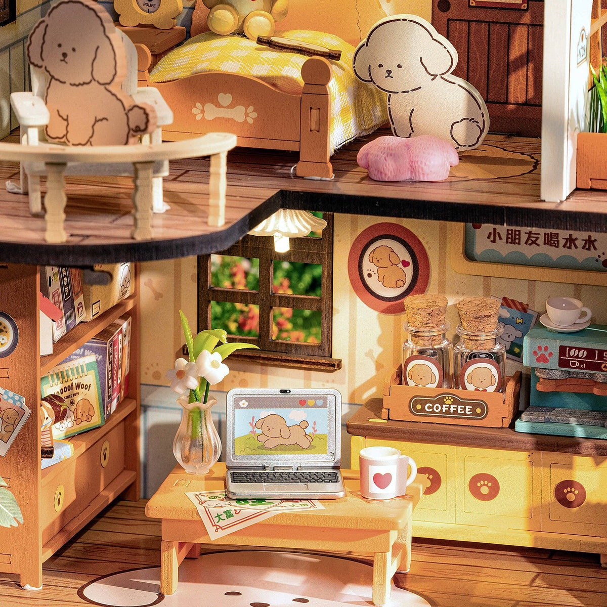 DIY Miniature House Kit: Puppy's Cozy Villa