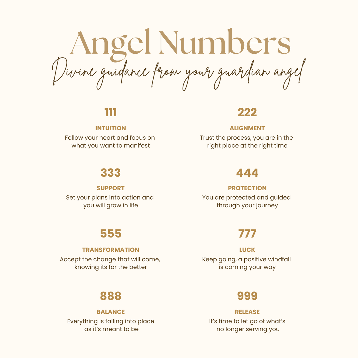 18K Gold PVD Stainless Steel Angel Number Necklace: Gold / 888