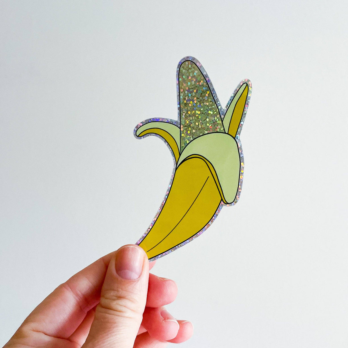 Glitter Peeled Banana Sticker