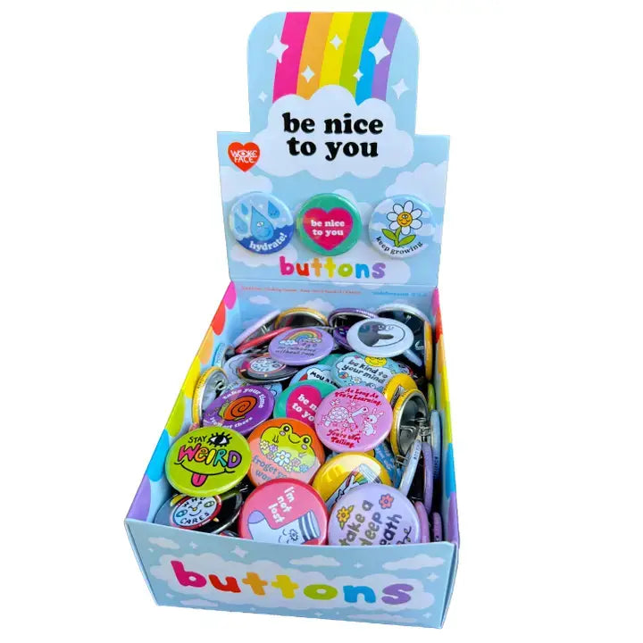 Buttons (Box Set or Individual) - Be Nice To You: 120 Piece Box (6 of Each Design)