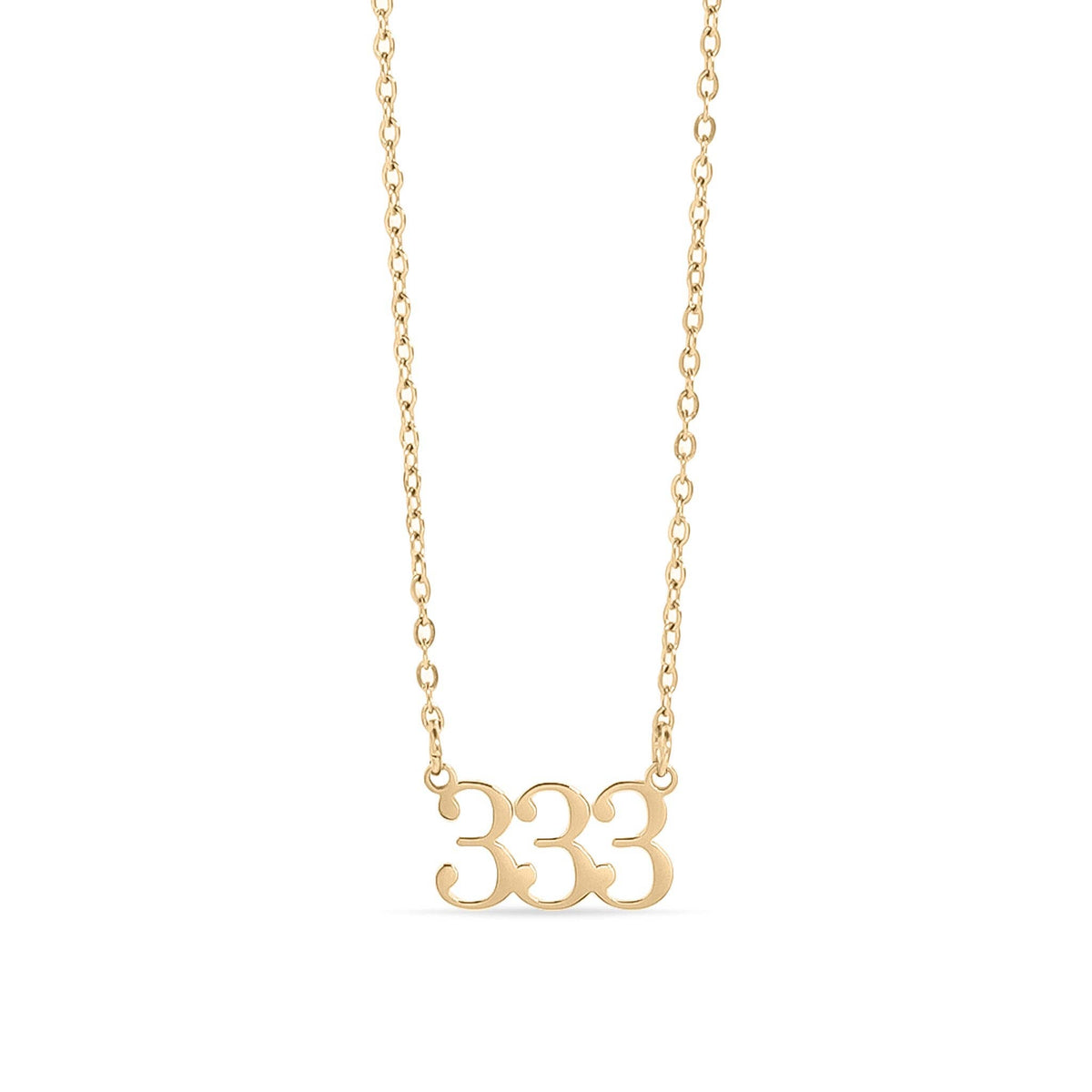 18K Gold PVD Stainless Steel Angel Number Necklace: Gold / 888
